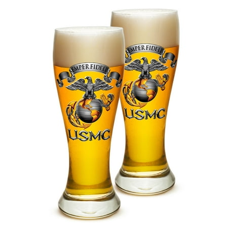 - Pilsner – US Marine Corps Gifts for Men or Women – USMC Semper Fidelis Beer Glassware – USMC Barware Glasses Set of 6 (23 Oz)