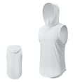 thumbnail image 2 of Hooded Tank Tops Men Lightweight Breathable Quick Drying Relaxed Fit Muscle Sleeveless Shirt Athletic Running Gym Tanks, 2 of 5