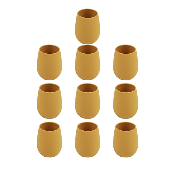 Injueey 10 piezas de taza de agua de silicona para niños, reemplazo lavable a prueba de golpes, frasco de jugo de Color sólido, botella para Utensilios de cocina Amarillo