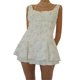 thumbnail image 1 of Mujer Ruffle de una sola pieza Mini Vestido con Floral sin mangas Botón Corto, 1 of 5