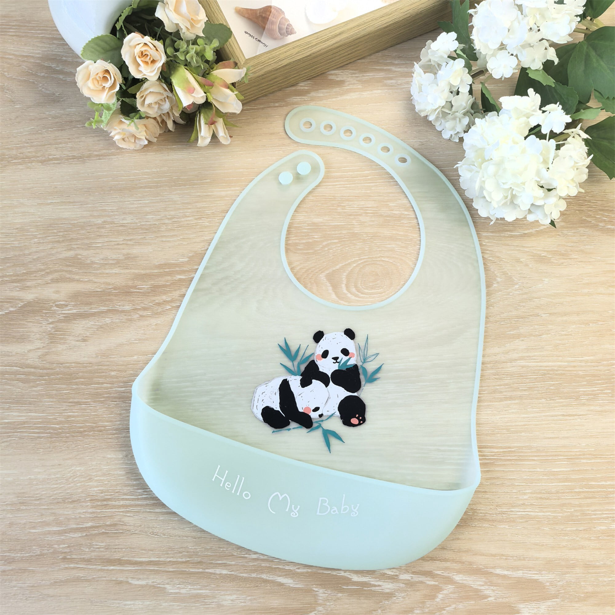 GOLDCOLIN Set of 3 Silicone Bibs for Babies & Toddlers,Soft Adjustable Bibs with Pocket Food Catcher for Baby Girl,Boy