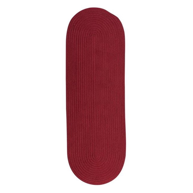 Colonial Mills Rug RV72R028X084 Reversible Flat-Braid Oval Braided Runner Red - 2 ft. 4 in. x 7 ft.