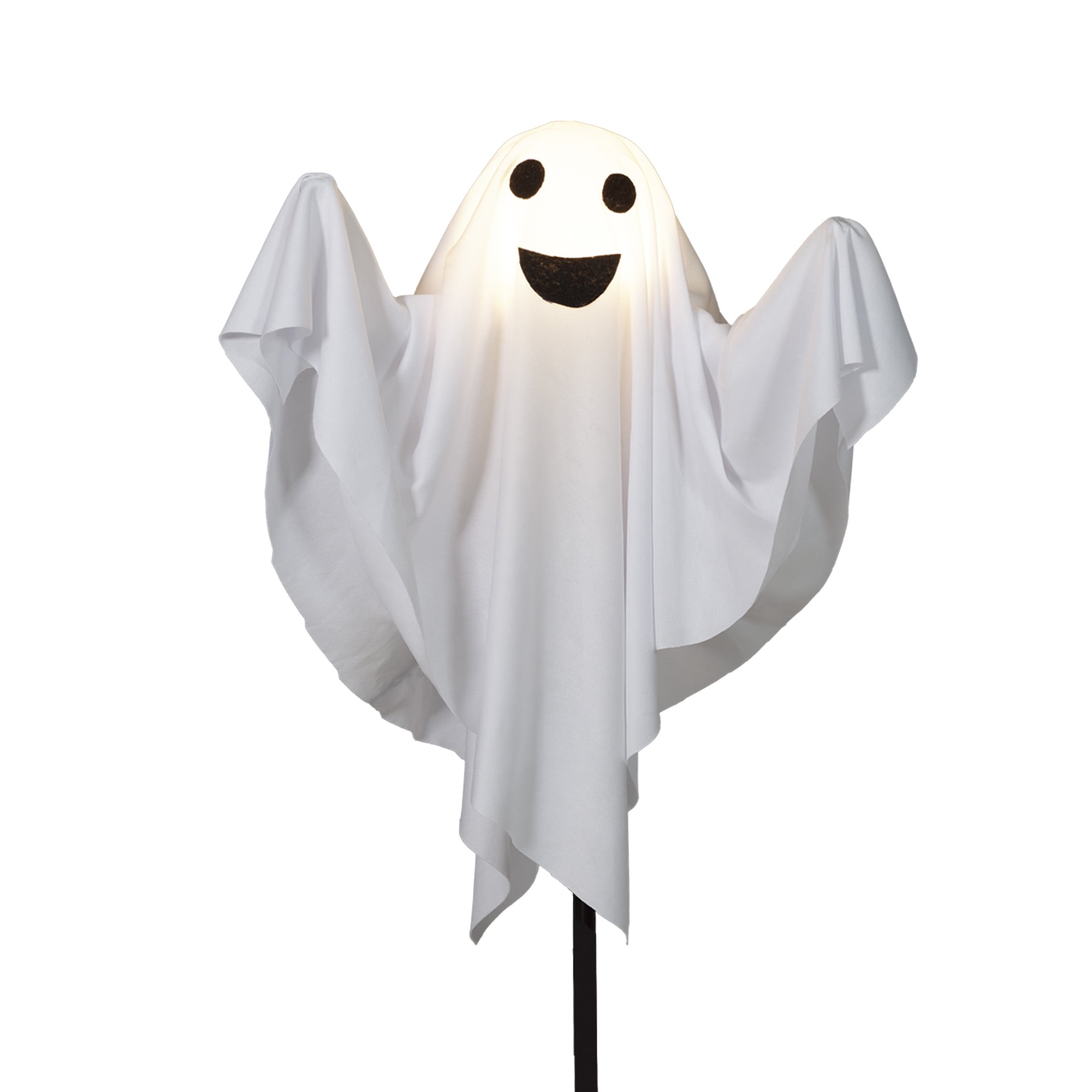Fabric Ghost Pathmarker Lights, 3PC, Warm White LEDs, 6ft, Halloween Outdoor, by Way To Celebrate
