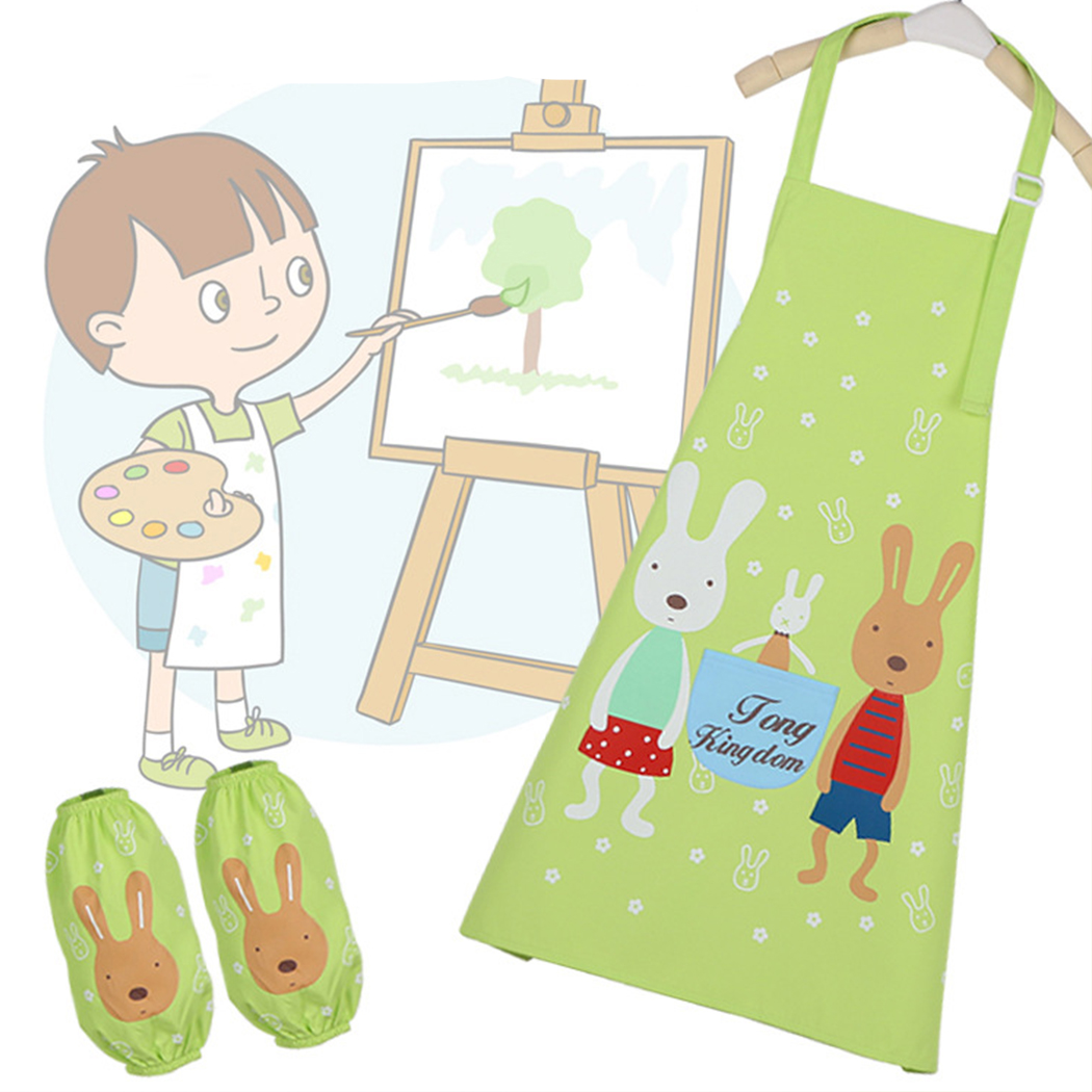 Imperméable Enfants Tablier Cartoon Baby Fresh Kitchen Art Peinture manger Craft Bib