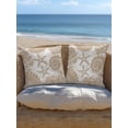 thumbnail image 5 of Outdoor Pillows Waterproof, Light Brown Coastal Throw Pillows with Inserts Included, Beach Starfish Nautical Coral Shell Summer Indoor Outdoor Decorative Lumbar Pillow for Bed/Couch 16"x16", 2Pcs, 5 of 8