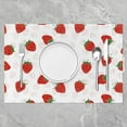 thumbnail image 2 of Cute Strawberry Placemats Set of 4, Kawaii Tropical Fruit Table Place Mats, Reversible Cute Decorative Table Place Mats, 18"x12", 2 of 4