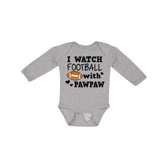 Inktastic I Watch Football with My Pawpaw Boys Long Sleeve Baby Bodysuit