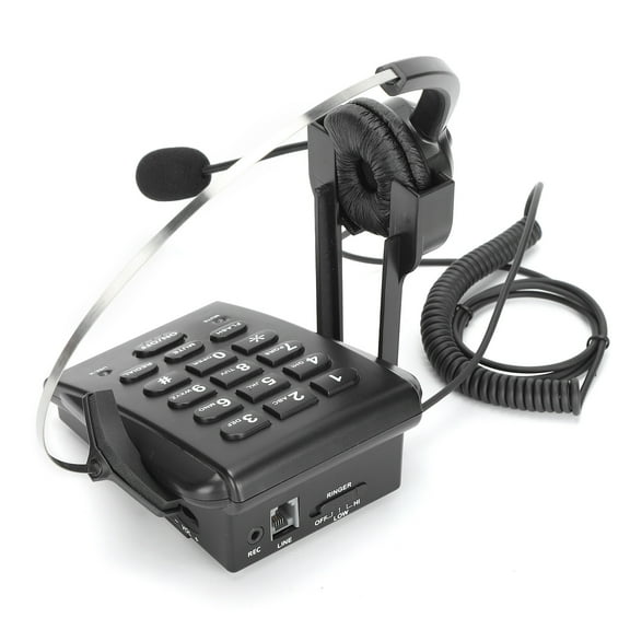 Call Center Telephone With Headse, Call Center Dialpad Corded Telephone Noise Cancellation Wired Telephone With Headset For House Call Center Office