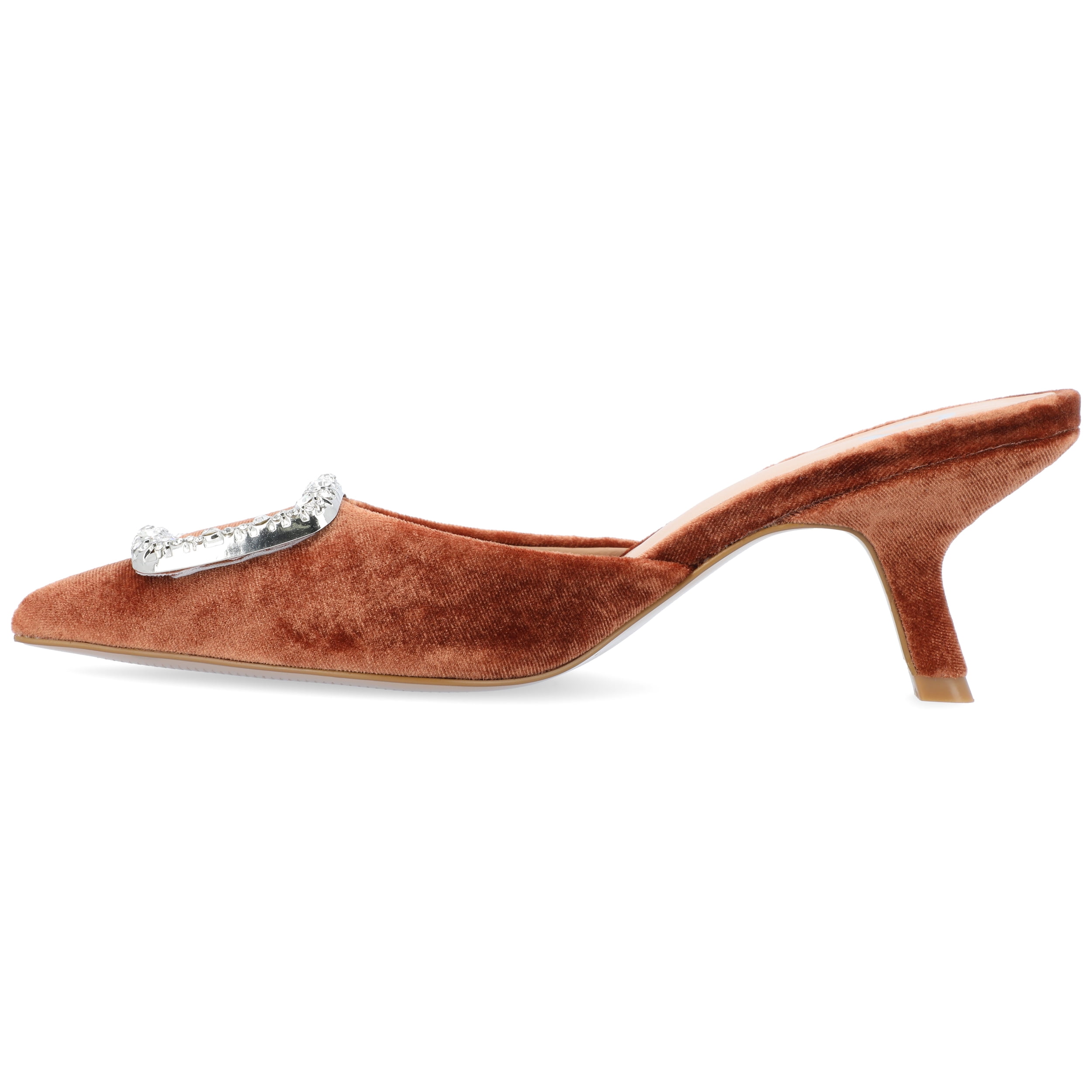 Journee Womens Rishie Slip On Kitten Heel Mule Evening Pumps