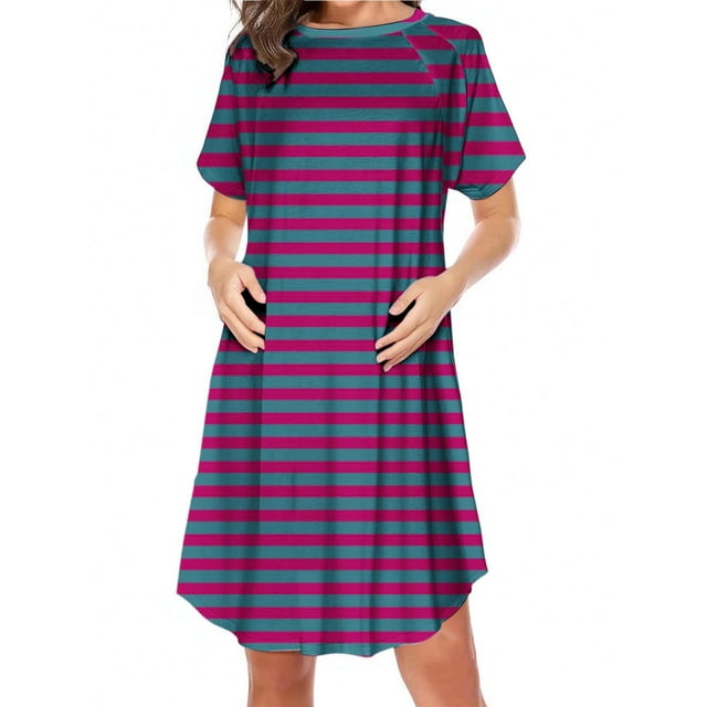 Robe pour Femmes Pyjama pour Femmes Fermeture Éclair Latérale Allaitement Maternité Imprimé à Manches Courtes Col Rond Robe pour Femmes Enceintes Pyjama Décontracté Robe Décontractée pour Femmes Pantalon Habillé pour Femmes