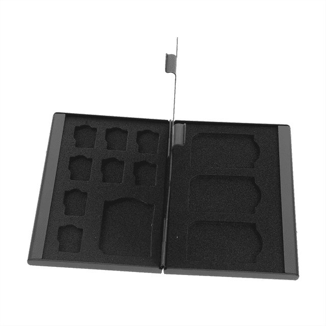 Portable Memory Card Case - Anti-Static, Mini Carrying Storage Box with Slots for 4 SD Cards and 8 TF Cards Memory Cards