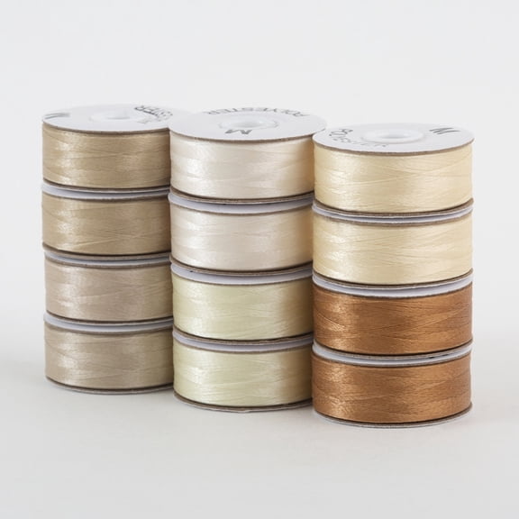 SuperBobs Polyester M-Style Bobbin 12 Pack Neutral