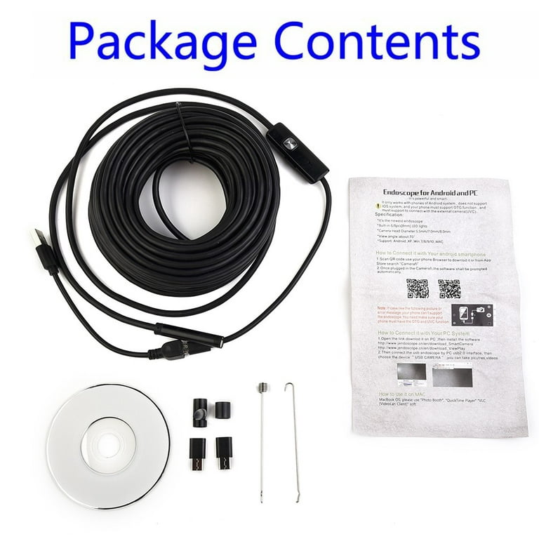 Goodwill Marvel gøre ondt Waterproof 49-ft-Pipe Inspection Camera USB-Endoscope Video Sewer Drain  Cleaner - Walmart.com