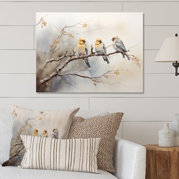 Designart "Silent Bird Watcher VI" Animals Metal Wall Art Prints
