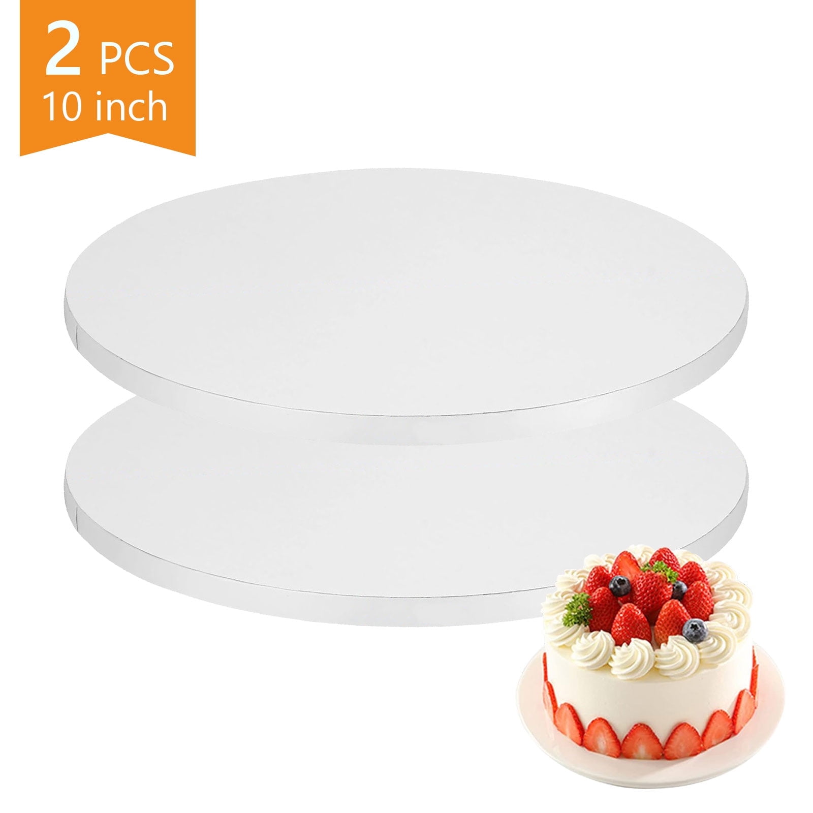 10 Inch Cake Boards - 3 Pack Round Cake Drums For Displaying Cakes & Desserts
