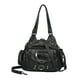 thumbnail image 2 of Bolso de mano de moda, monedero, cartera, bolso tipo cubo, informal, con cremallera, de piel sintética, para hombro Negro, 2 of 7