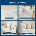 thumbnail image 6 of IDEALHOUSE Beige Sofa Bed, 51 Inch Small Loveseat, Teddy Fabric Mini Couch, Chaise Lounge Option, Versatile, Tool-Free Assembly, for Bedroom, 6 of 8