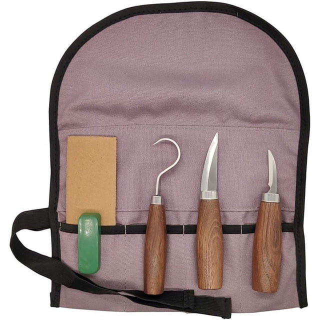 Juego de herramientas para tallar madera, juego de 5 piezas de cincel para tallar nogal, kit para tallar madera, afilador de cuchillos para principiantes, Kit de carpintería