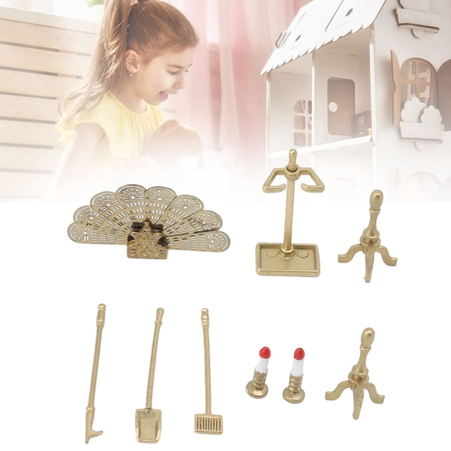 Muebles De Chimenea Para Casa De Muñecas, Simulación Exquisita Decorativa, Encantador Y Ligero Juego De Accesorios Para Chimenea De Casa De Muñecas Para Decoración De Casa De