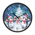 thumbnail image 2 of Voice Activated Clock with Glow Light 12 Inch Large Silent Wall Clock Battery Operated for Home Decor Two Cute Penguins, 2 of 8