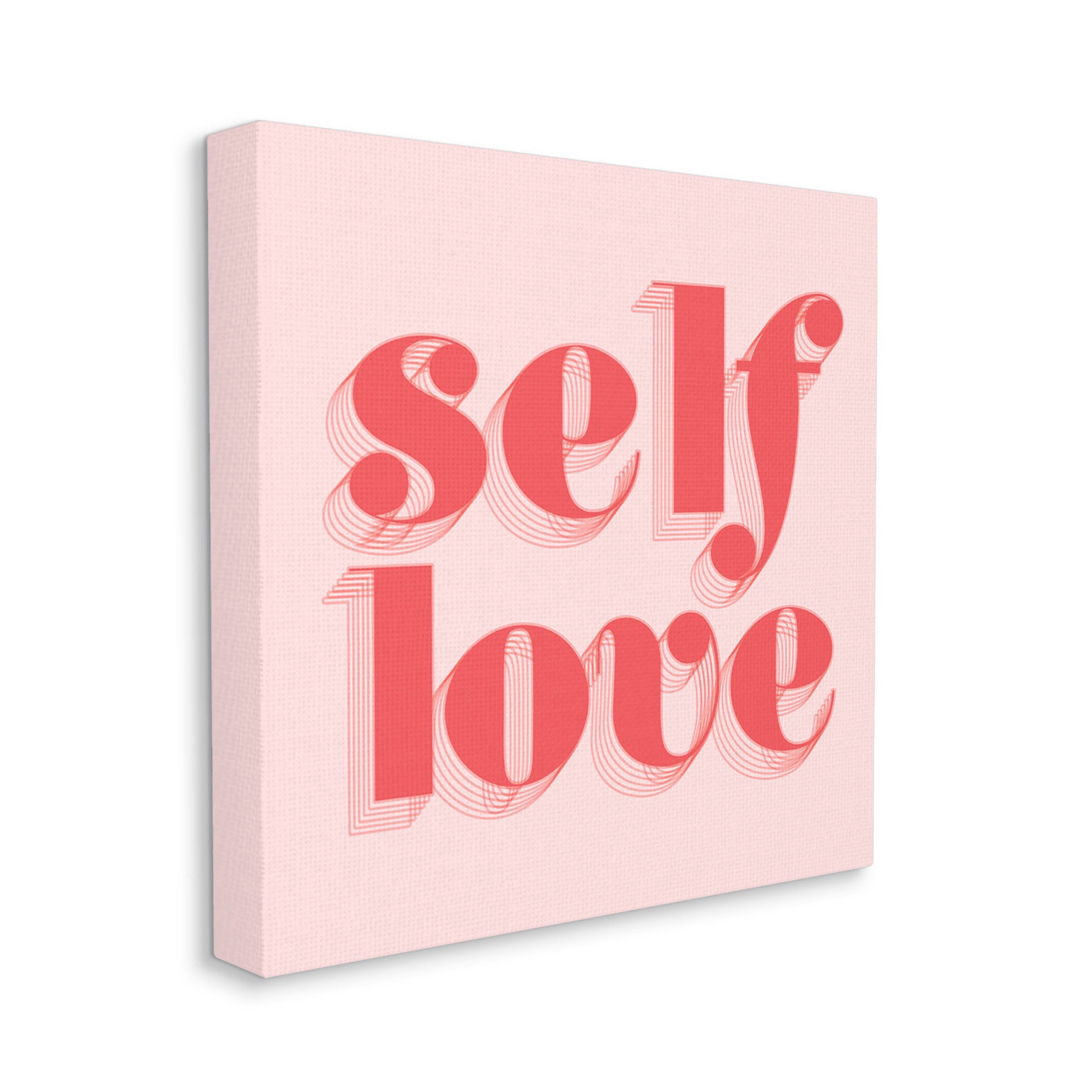 Self Love Retro Phrase Inspirational Graphic Art Gallery Wrapped Canvas Print Wall Art