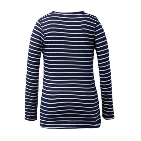 

Women Maternity Breastfeeding Tops Long Sleeves Tops Casual Stripe Blouse Tops Shirt for Pregnant Navy Blue L