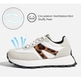 thumbnail image 3 of LUCKY STEP Womens Platform Shoes Chunky Fashion Lace-up Sneakers Casual Shoes,Grey&Leopard, 3 of 10