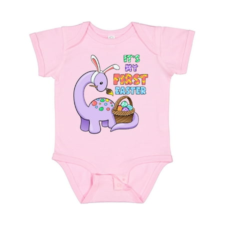 

Inktastic It s My 1st Easter Dinosaur Painting Eggs Gift Baby Boy or Baby Girl Bodysuit