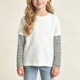 thumbnail image 5 of JFOPQVSM Fake-Two Piece Patchwork Long Sleeve Basic Tees Girls Boys Long Sleeve Baseball Raglan T-Shirt Cotton Baby,Toddler, 5 of 5