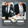 thumbnail image 3 of 2Pcs Golden Round Cufflinks For Shirts And Suits Men Decorative Business Accessories, 3 of 8