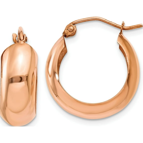 14K Rose Gold Hoop Earrings (21 X 2) Made In Indonesia tf572