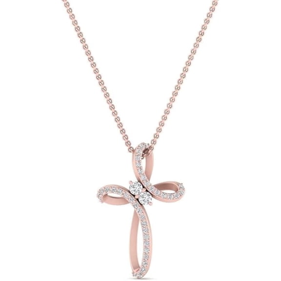Fascinating Diamonds 0.25 Ct. Lab-Grown Diamond Cross Pendant