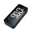 thumbnail image 2 of Reloj electrónico inteligente con espejo LED, portátil, hogar, USB, control de voz, temporizador silencioso, música, reloj despertador, recordatorio, negro kenally HA001362-02B, 2 of 6