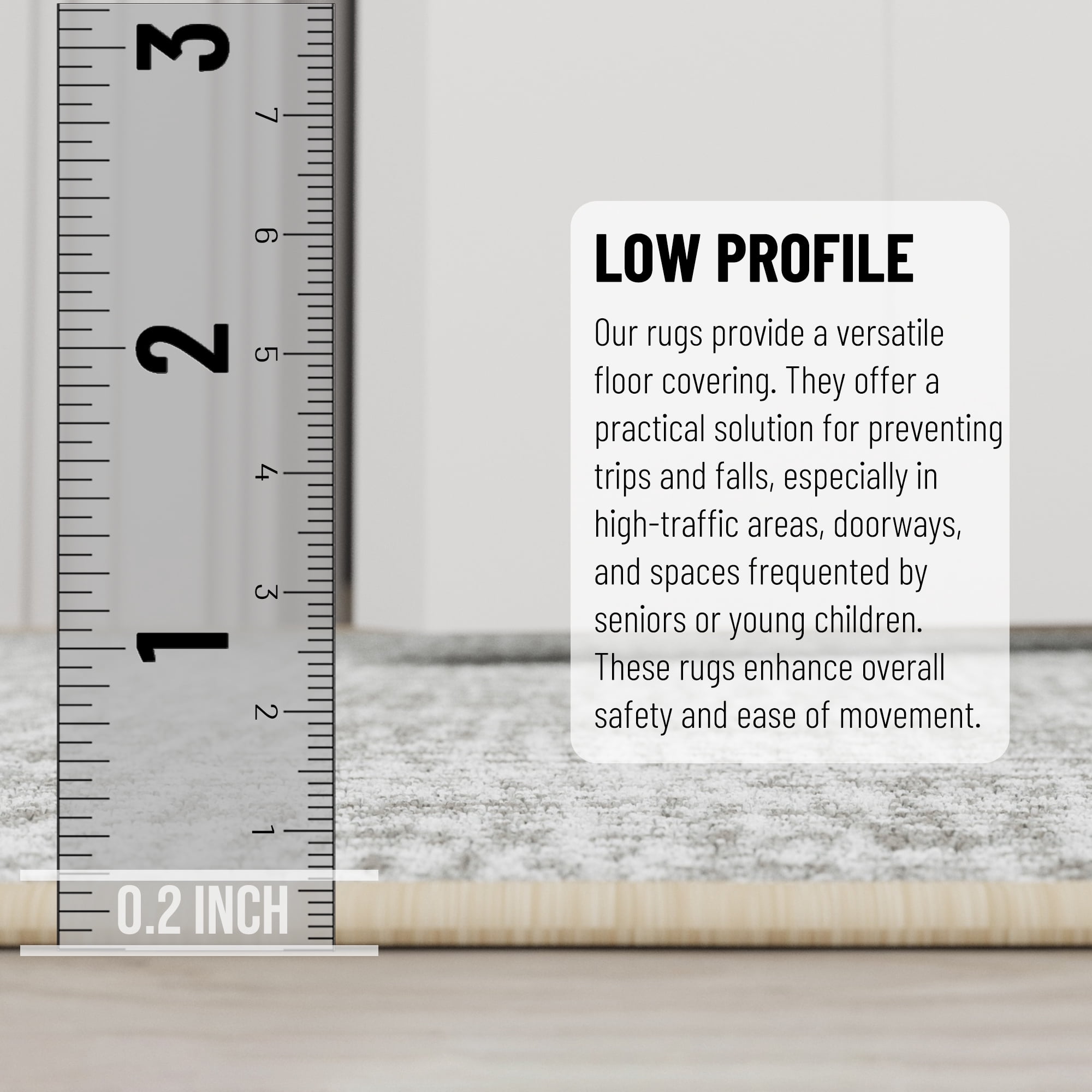 Ottomanson Non-Slip Washable Kitchen Runner Rug Mat for Hallway Durable Easy Care 1'10" x 6' Solid Beige