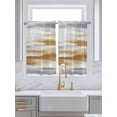 thumbnail image 2 of Brown Grey Ombre Kitchen Curtains 45 Inches length, Abstract Art Oil Painting Modern Window Treatment Curtain Drapes, Lightweight Window Panels for Living Room Bedroom, 52"x45", 2 Panels, 2 of 7