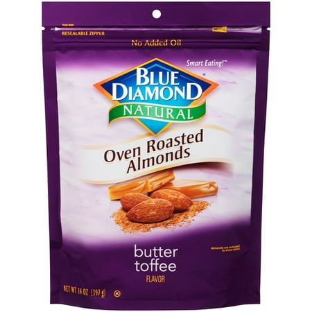 Blue Diamond Natural Oven Roasted Butter Toffee Flavor Almonds, 14 Oz.