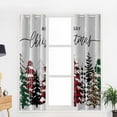thumbnail image 5 of Hokiten Grey Christmas Tree Blackout Curtains | Light Blocking Print Window Curtains, Winter Xmas Tree Snowflake Thermal Insulated Window Drapes for Living Room Kitchen Cafe (2 Panels, 55"W x 39"L), 5 of 7