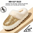 thumbnail image 5 of CHICVOMEY Women's Fuzzy Sequin Slippers Sparkly Non-slip Memory Foam Ladies House Shoes Indoor Outdoor Comfy Warm Slippers, 5 of 9