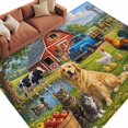 Rustic Large Area Rugs 8x10ft Countryside Red Barn Truck Dog Cat ...