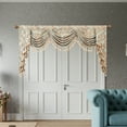 thumbnail image 4 of VOGOL Royal Damask Valance, Sky Blue Swag Curtains with Rope Tassels 79x43 Inches for Living Room, 4 of 8