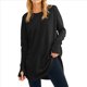 thumbnail image 3 of Blusas de Otoño de Moda para Mujer, Camisas de Larga Extragrandes con Agujeros para los Pulgares, Ropa Informal de Cuello Redondo, Corte Holgado, Ropa de Moda. Negro M, 3 of 8