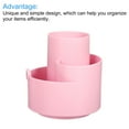thumbnail image 4 of Unique Bargains Rotary Pen Holder 3 Slots Makeup Brush Desktop Organizer Pink, 4 of 5