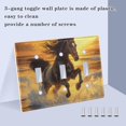 thumbnail image 4 of Dailycode Light Switch Plate Covers 3 Gang Wall Plate Plastics Outlet Covers for Kitchen Home Office Decor Horse Galloping on Beach under Sunset, 4 of 8