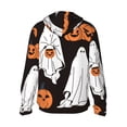 thumbnail image 3 of Uemuo Halloween Ghosts And Pumpkins Pattern Women's Full Zip UPF 50+ Sun Protection Hoodie Jacket Long Sleeve Sun Shirt Hiking Outdoor Performance with Pockets-Large, 3 of 9