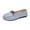 Blue, variant on Dweltoz Women's Leather Penny Loafers Business Casual Comfort Walking Flats Lightweight Slip-Ons Retro Flat Shoes,Black 43