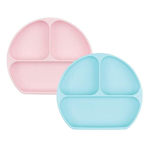 Bumkins Silicone Grip Dish, Suction Plate, Divided Plate, Baby Toddler