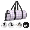 thumbnail image 5 of Easygdp Purple Checkboard Travel Bag, Camping, Weekend, Carry On Overnight Duffel Bag with Shoulder Strap, 5 of 8