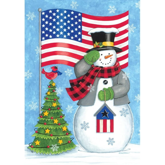 Patriotic Snowman 4971 Decorative Flag