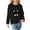 Black, variant on Fesfesfes Girls Sweatshirts Printed Sweatshirt Round Neck Pullover Girls Hoodie Kids Non Hooded Top Flower Tops