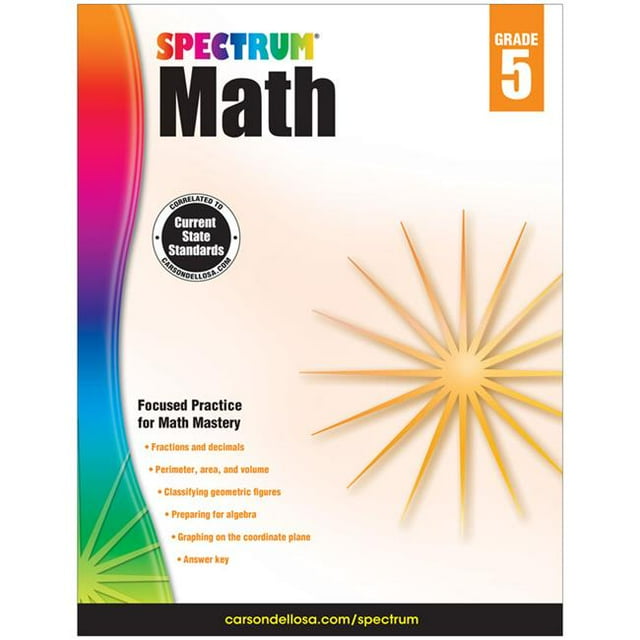 Carson Dellosa CD-704565BN 2 Each Spectrum Math Workbook - Grade 5